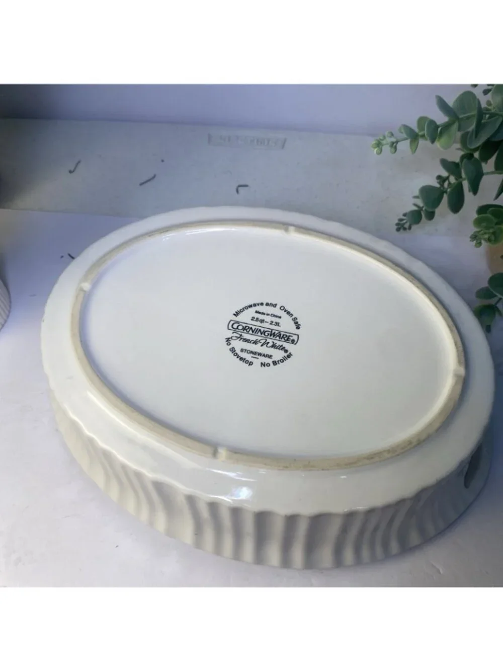 Corning Ware French White Handled Roaster Casserole Lasagna Baking Dish 2.5 Qt
